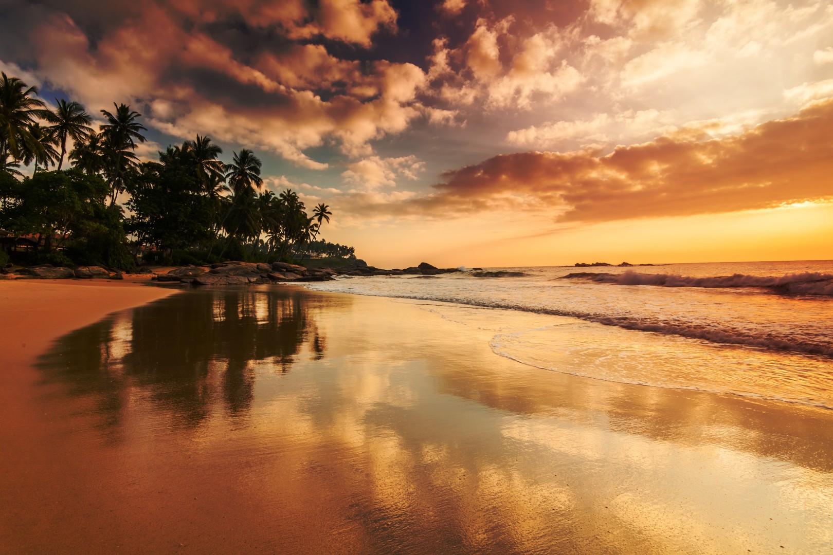 Tropical,Sandy,Beach,At,Dawn